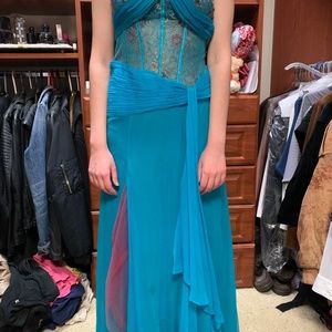 Handmade evening dress with embroidery